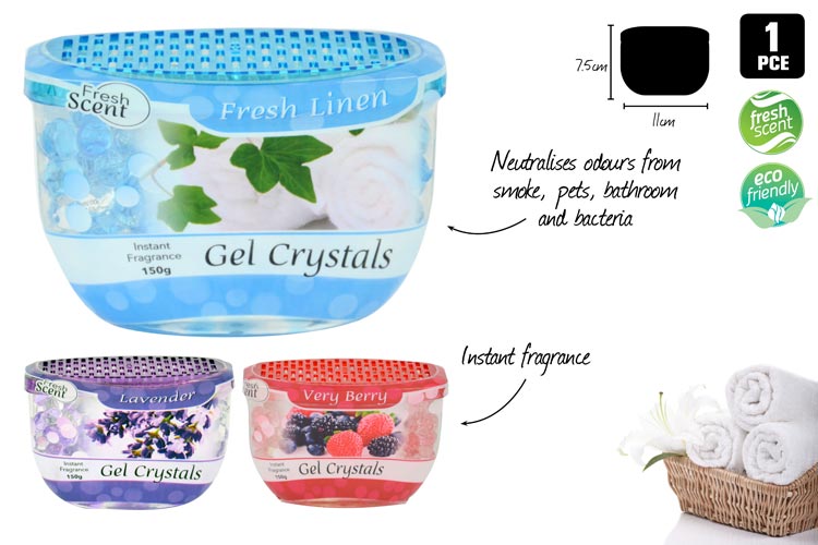 Fresh Scent Gel Crystals Mini Pk3 x 60gm (Lav/Lin/Berry)